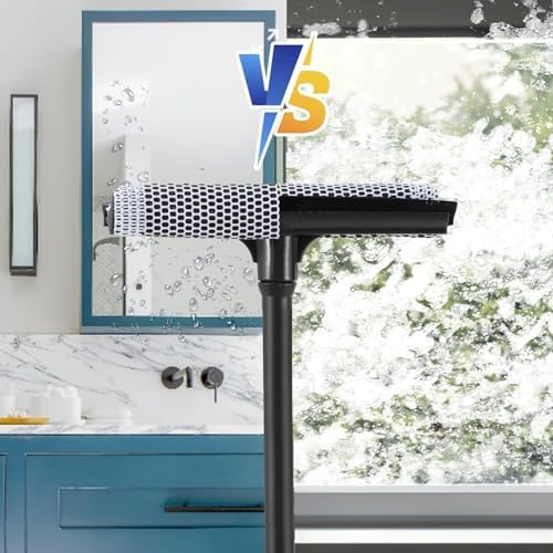 Limpiaparabrisas de Ventana de 15.9 con Mango de Plástico, Limpiador de Ventanas 2 en 1 con Esponja para Auto, Ducha, Cristales y Exterior - imagen 6