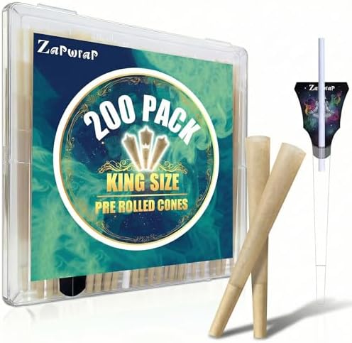 Paquete de 200 Conos de Papel para Fumar | Tamaño King | 108mm | Conos Pre-enrollados con Cargador y Palitos de Compactación - imagen 1