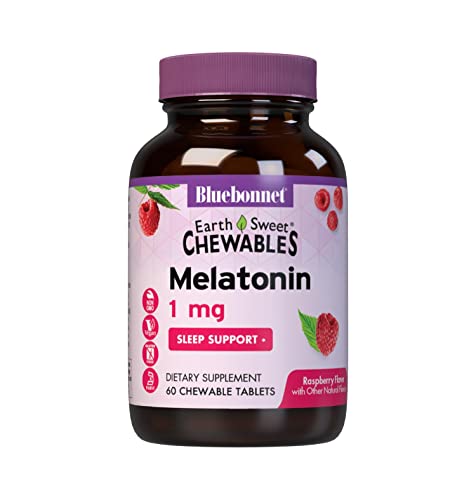 Melatonina EarthSweet de Bluebonnet Nutrition 1 mg - Tabletas masticables de frambuesa para relajación nocturna y sueño reparador - Sin gluten, - imagen 2