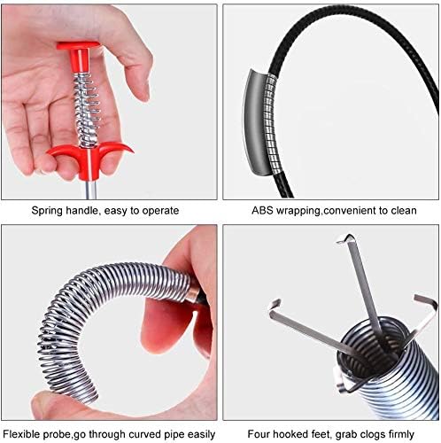 Herramienta de Alcance Flexible con Garra de 4 Garras, Manguera Flexible de 90 cm para Recoger Basura, Fregaderos, Drenajes y WC - imagen 5