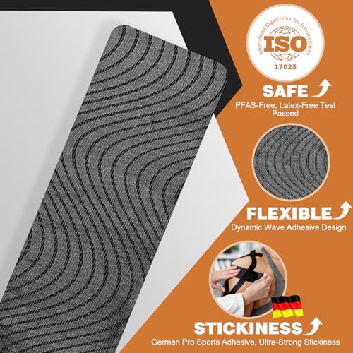 Cinta Kinesiológica TEAWO 2 Rollos (5cm X 5m) – Impermeable, Hipoalergénica, Sin Látex, Soporte Muscular y Articular para Recuperación Deportiva - imagen 3