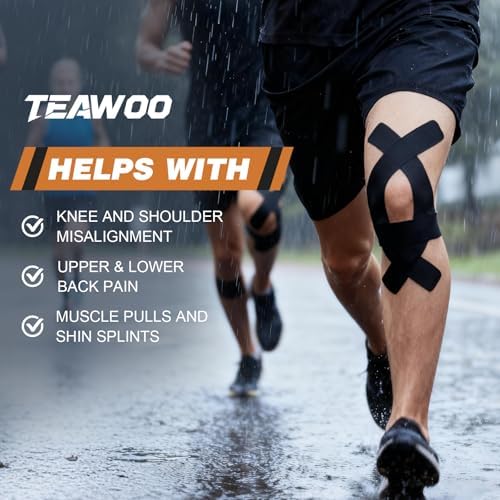 Cinta Kinesiológica TEAWO 2 Rollos (5cm X 5m) – Impermeable, Hipoalergénica, Sin Látex, Soporte Muscular y Articular para Recuperación Deportiva - imagen 6