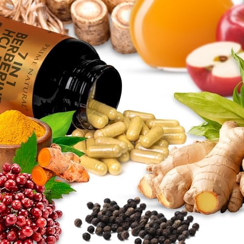 NATURAL Berberina HCl 600mg, Canela de Ceilán Orgánica 400mg, Cúrcuma Orgánica 200mg, Jengibre Orgánico 130mg, Vinagre de Manzana Orgánico 65mg, Raíz - imagen 4