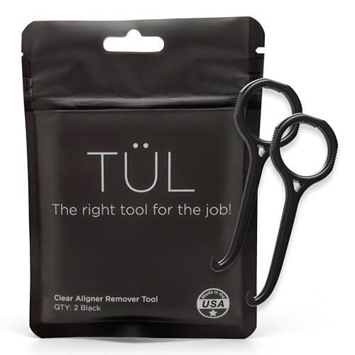 TÜL | Herramienta para quitar Invisalign hecha en EE. UU. | Reemplazos de por vida | Recomendado por ortodoncistas | Paquete de 2 en color negro | - imagen 1