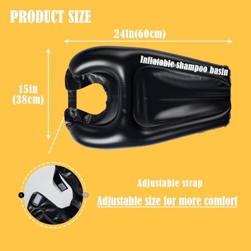 Lavabo Inflable para Lavado de Cabello para Personas Postradas, Seno Portátil para Champú en Casa para Discapacitados y Niños - imagen 2