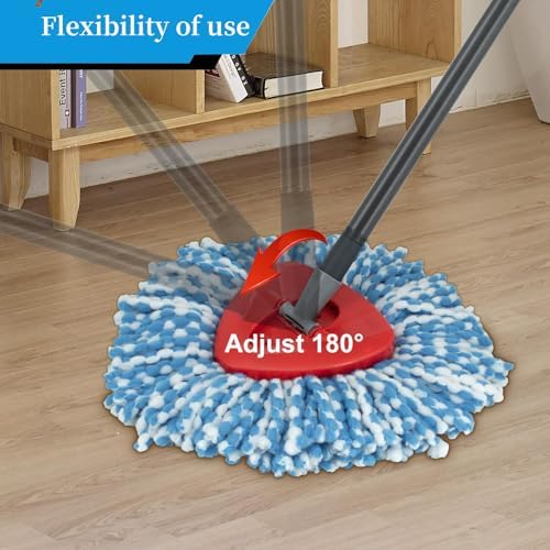 Cabezal de Repuesto para Mop Giratorio Compatible con O-Cedar EasyWring 1-Tanque, Cubierta Triangular de Plástico, Base de Mop Giratorio, Rojo - imagen 4