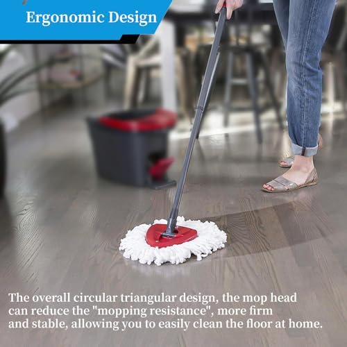Cabezal de Repuesto para Mop Giratorio Compatible con O-Cedar EasyWring 1-Tanque, Cubierta Triangular de Plástico, Base de Mop Giratorio, Rojo - imagen 5