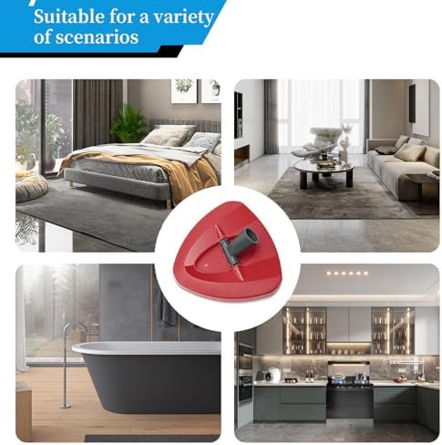 Cabezal de Repuesto para Mop Giratorio Compatible con O-Cedar EasyWring 1-Tanque, Cubierta Triangular de Plástico, Base de Mop Giratorio, Rojo - imagen 6