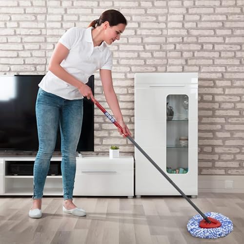 Cabezal de Repuesto para Mop Giratorio Compatible con O-Cedar EasyWring 1-Tanque, Cubierta Triangular de Plástico, Base de Mop Giratorio, Rojo - imagen 7