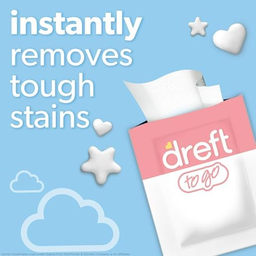 Toallitas Quitamanchas Dreft para Ropa de Bebé – Tamaño de Viaje, Envase Individual para Llevar – Suaves con la Piel y Seguras para Ropa de Bebé – - imagen 3