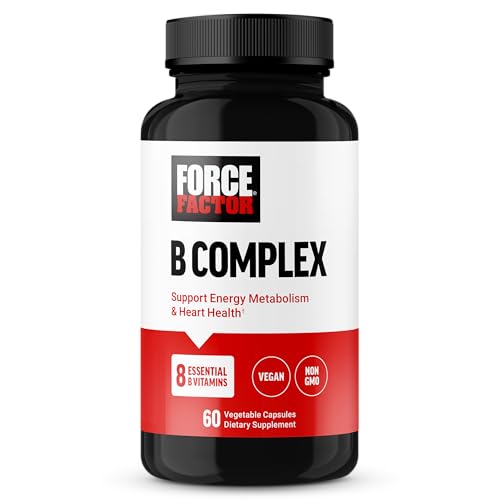 Force Factor Complejo de Vitaminas B para Energía, Vitalidad y Salud Cardiaca, Incluye B1, B2, B3, B6, B12 y Más, Vegano, No Transgénico, 60 Cápsulas - imagen 4