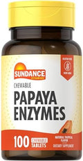 Sundance Enzimas de Papaya | 100 Tabletas Masticables | Sabor Tropical Natural | Suplemento Vegetariano, Sin OGM y Sin Gluten - imagen 1