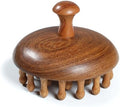 Peine de Masaje de Cuero Cabelludo de Madera iunxkmi - Herramienta de Masaje de Cabeza de Sándalo, Cepillo Gua Sha para Crecimiento Capilar y Masaje - imagen 1