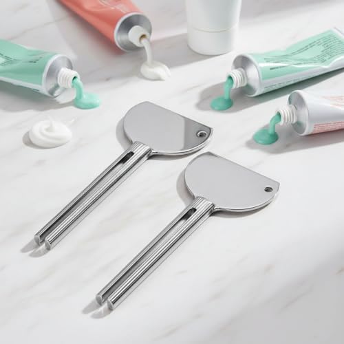 Juego de 2 Llaves Exprimidoras de Tubos de Acero Inoxidable para Pasta Dental, Accesorios Manuales para Salón (Plateado) - imagen 3