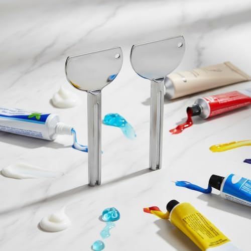 Juego de 2 Llaves Exprimidoras de Tubos de Acero Inoxidable para Pasta Dental, Accesorios Manuales para Salón (Plateado) - imagen 5