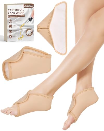 DLMDLM 2 Piezas de Faja de Aceite de Ricino Reutilizable para Tobillo, Compresas Ajustables para Cuidado de Tobillos, Cintura y Articulaciones - imagen 1