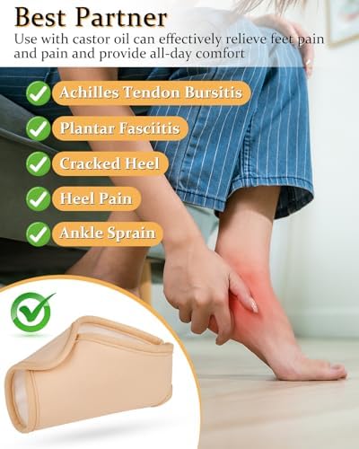 DLMDLM 2 Piezas de Faja de Aceite de Ricino Reutilizable para Tobillo, Compresas Ajustables para Cuidado de Tobillos, Cintura y Articulaciones - imagen 3