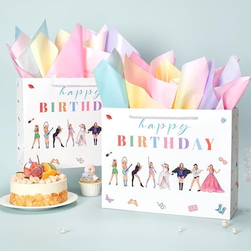 Bolsas de Regalo Grandes Crisky para Cumpleaños de Mujeres con Papel de Seda y Tarjeta, para Amantes de la Música, 13 - imagen 4