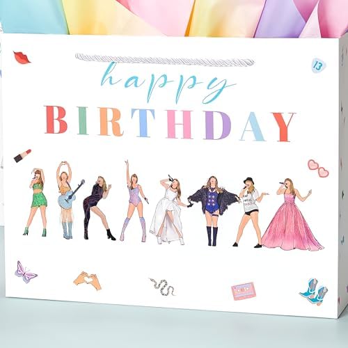 Bolsas de Regalo Grandes Crisky para Cumpleaños de Mujeres con Papel de Seda y Tarjeta, para Amantes de la Música, 13 - imagen 5