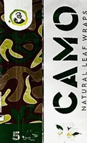 Afghan Natural Leaf Camo Wraps - Paquete de 6, Sabor Natural, 30 Hojas con Sticker Oficial de Conos Camo - imagen 1