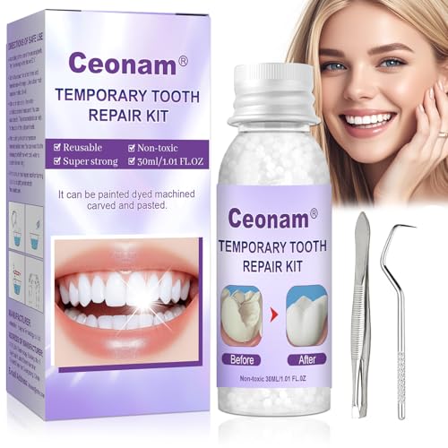 Kit de Reparación de Dientes Moldable 1.0oz / 30ml con Pinzas de Acero Inoxidable y Pua Dental, Reemplazo Temporal de Dientes y Reparación de - imagen 1