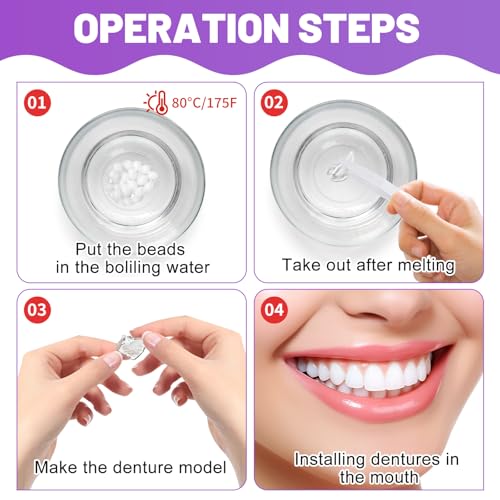 Kit de Reparación de Dientes Moldable 1.0oz / 30ml con Pinzas de Acero Inoxidable y Pua Dental, Reemplazo Temporal de Dientes y Reparación de - imagen 4