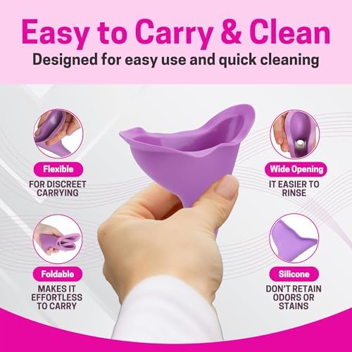 Orinal de Viaje para Mujeres, Reutilizable y a Prueba de Derrames, Dispositivo Portátil para Orinar de Pie, Suministros para BBL y Post Cirugía - imagen 4