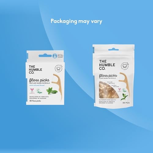 The Humble Co, Palillos de Hilo Dental 2 en 1, Sabor Menta, 50 Piezas - imagen 6