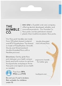 The Humble Co, Palillos de Hilo Dental 2 en 1, Sabor Menta, 50 Piezas - imagen 7