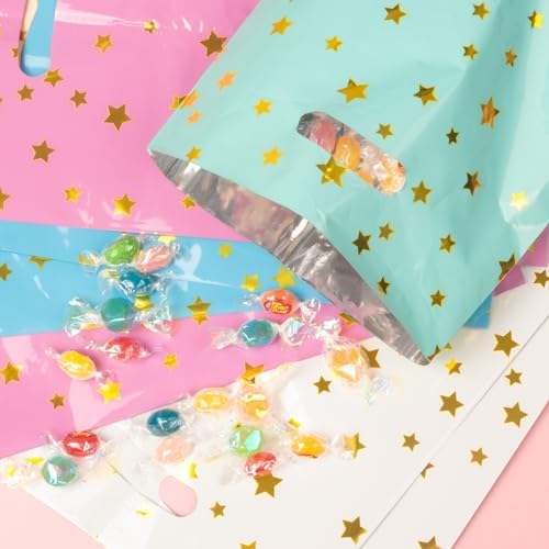 LEKOKO 50 Pzs Bolsas de Regalo para Fiesta, Lindas Bolsas de Dulces con Estrella para Cumpleaños y Baby Shower, Paquete para Niños - imagen 5
