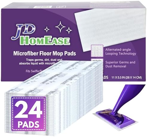 Pads de Microfibra Premium JD HOMEASE para Swiffer WetJet - Súper Absorbentes, Sin Pelusa, Duraderos - 11 x 5.5 - 24 Piezas, Seguros para Madera, - imagen 1