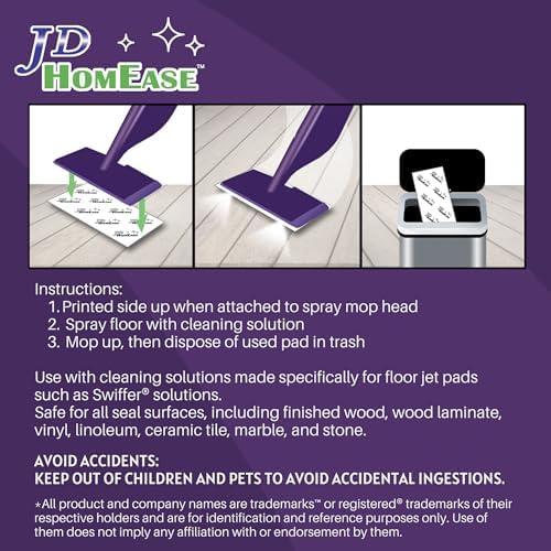 Pads de Microfibra Premium JD HOMEASE para Swiffer WetJet - Súper Absorbentes, Sin Pelusa, Duraderos - 11 x 5.5 - 24 Piezas, Seguros para Madera, - imagen 7