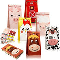 Dianelhall 30 Piezas de Bolsas de Regalo para Fiesta de Granja 9.5 x 5.2 Pulgadas, Bolsas de Dulces de Animales para Pascua, 6 Diseños - imagen 1