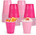 YINCL [50 Pzs] Vasos Desechables de Plástico Rosa - Vasos de 12 OZ para Fiestas, Decoraciones para Despedida de Soltera y Cumpleaños Rosa - imagen 1