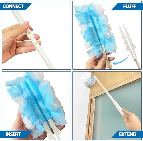 Mangos de Repuesto KEUYE Compatibles con Refil Swiffer Duster, Mango Extendido, Longitud Ajustable (2 piezas) - imagen 2