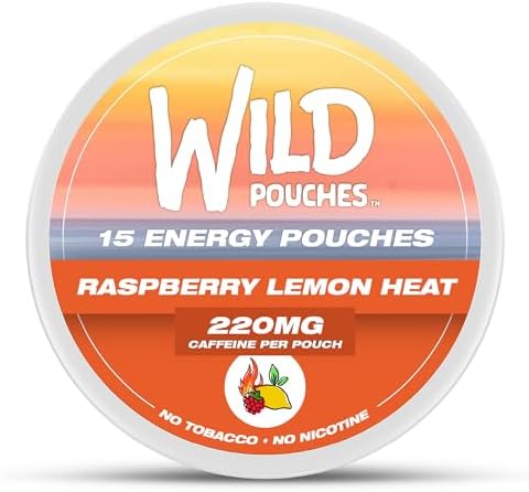 Pouches de Cafeína Wild Single 220mg Sin Nicotina Sabor Frambuesa Limón - 15 Pouches Energéticos - Disponible en Paquete Sencillo y de 5 - imagen 1