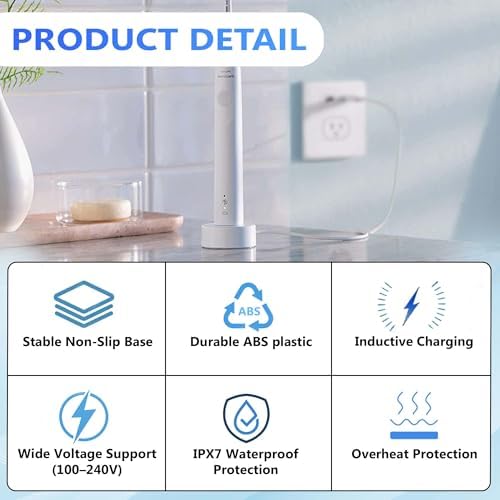 Base de Carga Reemplazo HUSHVIEUS para Cepillo de Dientes Eléctrico Philips Sonicare HX6100, Compatible con Series 4100, 5100, 5300, 6100, 6500 y - imagen 2