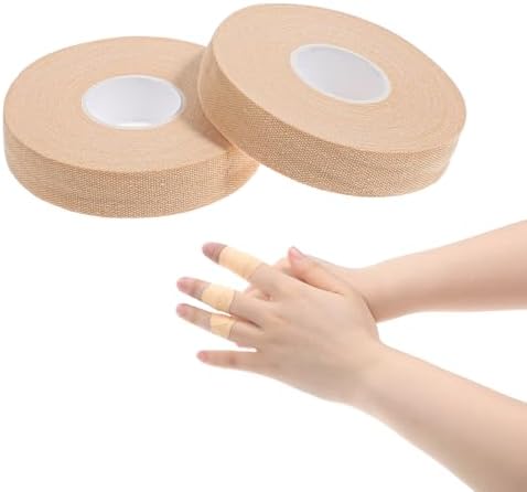 2 Rollos de Cinta para Dedos, Cinta Atlética Extra Fuerte de 0.6 Pulgadas x 32 Pies, Ideal para Escalada, Fútbol y Deportes al Aire Libre (Color Piel) - imagen 1
