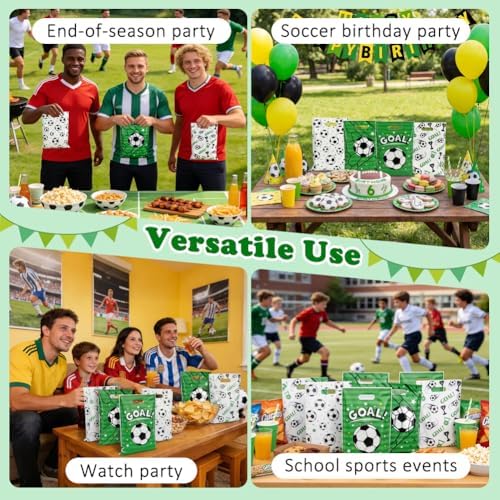 Shintop 50PCS Bolsas de Regalo de Fútbol, Bolsas de Plástico con Asas para Fiestas, Favor de Equipo para Cumpleaños (9.8 x 6.3 Pulgadas) - imagen 7