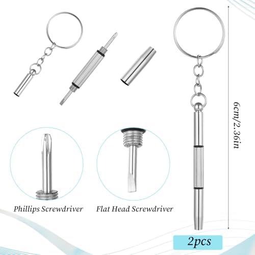 60 Piezas de Ajustadores de Bisagras para Gafas, Kit de Reparación de Gafas y 2 Destornilladores de Silicona para Patas Sueltas - imagen 3