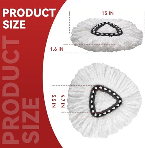 Paquete de 4 Cabezas de Repuesto para Mopas EasyWring, Refacciones de Microfibra para Sistemas Ocedar, Lavables y Fáciles de Cambiar - imagen 3