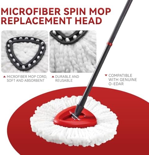 Paquete de 4 Cabezas de Repuesto para Mopas EasyWring, Refacciones de Microfibra para Sistemas Ocedar, Lavables y Fáciles de Cambiar - imagen 6
