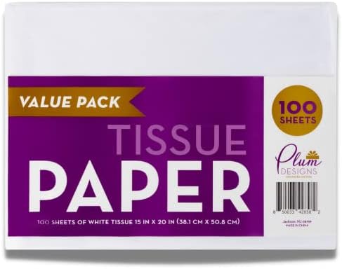 Papel de Seda Blanco para Regalos – 100 Hojas de Papel de Regalo para el Día de las Madres – Paquete Premium de 15 x 20 Pulgadas para Envíos, Regalos - imagen 1