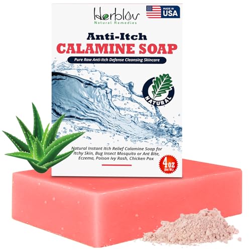 Jabón Natural para Alivio Instantáneo de Picazón - Jabón Calmante de Calamina para Piel Irritada, Picaduras de Insectos, Eccema y Más - imagen 1