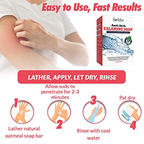 Jabón Natural para Alivio Instantáneo de Picazón - Jabón Calmante de Calamina para Piel Irritada, Picaduras de Insectos, Eccema y Más - imagen 6
