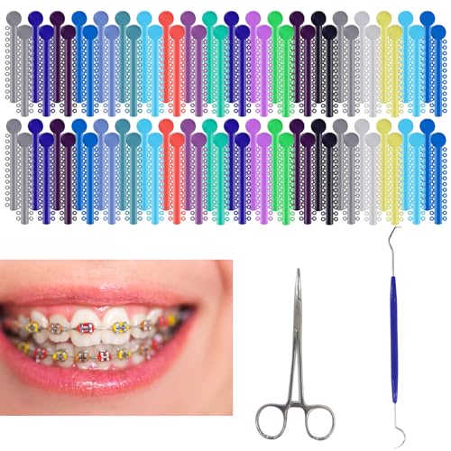 Juego de Herramientas para Brackets TTKBHHQ - 2080 Ligaduras Ortodónticas Multicolor y Accesorios DIY - imagen 1