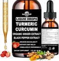 Gotas Líquidas de Cúrcuma y Jengibre Orgánico, Suplemento Ultra Potente con 95% de Curcuminoides y BioPerine para la Salud Articular, Absorción - imagen 1