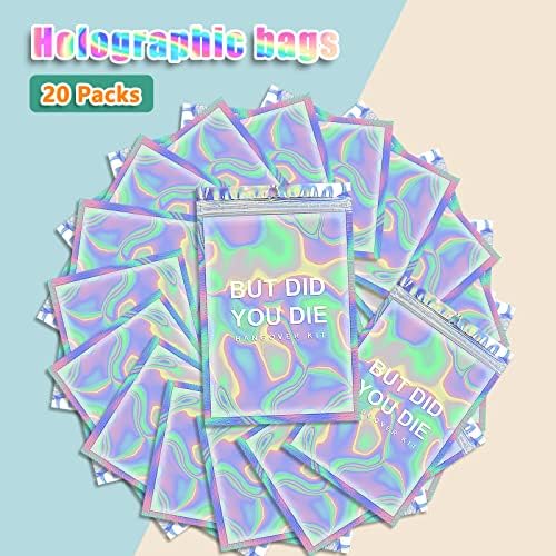 Kit de Recuperación para Resaca Fcuadro 20 Piezas DID YOU DIE Bolsas Holográficas para Fiesta de Despedida de Soltera 5x7 - imagen 3