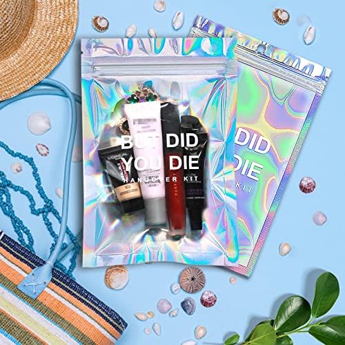 Kit de Recuperación para Resaca Fcuadro 20 Piezas DID YOU DIE Bolsas Holográficas para Fiesta de Despedida de Soltera 5x7 - imagen 4
