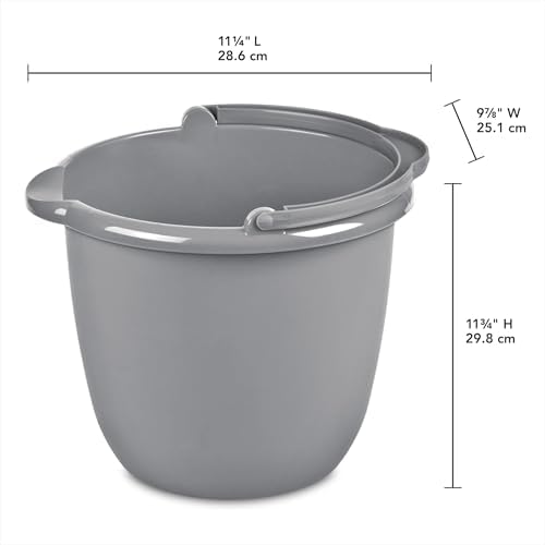 Cubeta Redonda Utilitaria de 10 Qt, Mango Cómodo, Plástico, Pail Clásico de Titanio - imagen 2